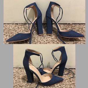 Denim heels